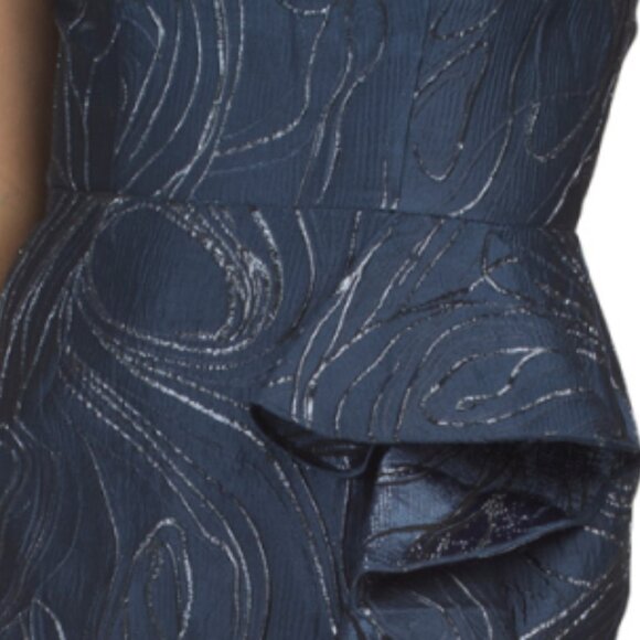 RENE BY RENE RUIZ Strapless Floral Jacquard Cascading Ruffle Gown - Picture 3 of 3